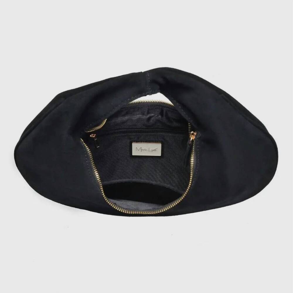 NEW MODA LUXE farrah suede shoulder bag in black - Picture 4 of 4